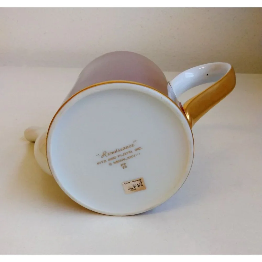 Fitz and Floyd Vintage Red & Gold Tea Coffee Pot
